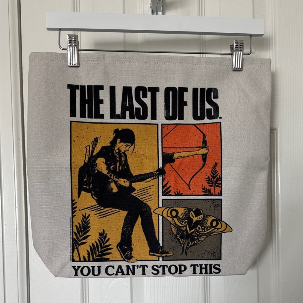 The Last of Us Ellie Nature Collage Tote Bag 16x16 White Black